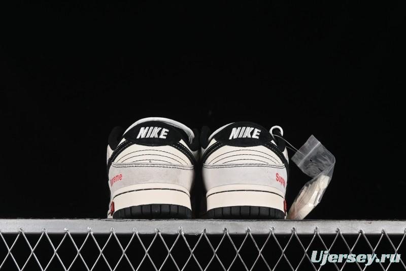 Nike SB Dunk Low SUP Collaboration - Gray White Black Swoosh Anniversary High-End Custom Low-Top Casual Skate Shoes - MM1089-019