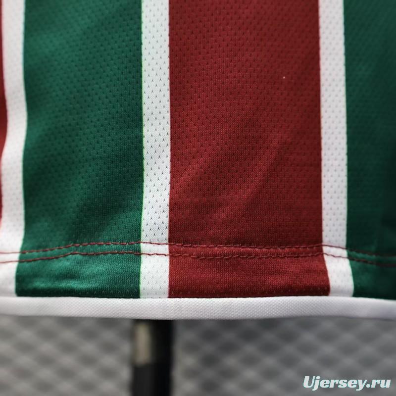 Player Version 25/26 Fluminense Green and Burgundy Vertical Striped with White Trim Jersey