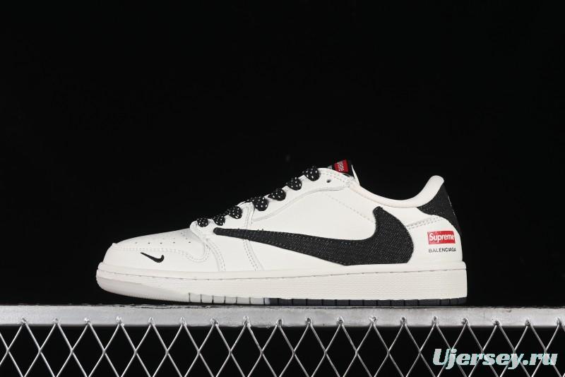 Nike Travis Scott x Fragment Design x Air Jordan 1 Low OG SP AJ1 Supreme Collaboration - JH6088-704