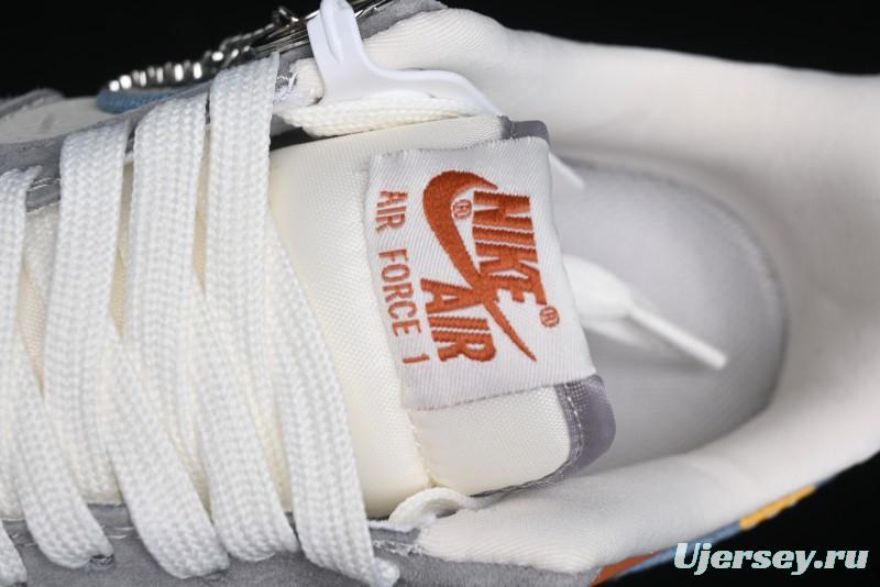 Nike Air Force 1 '07 Low Stussy Collaboration - Grey Brown Flyknit Low-Top Casual Sneakers - KK1988-025