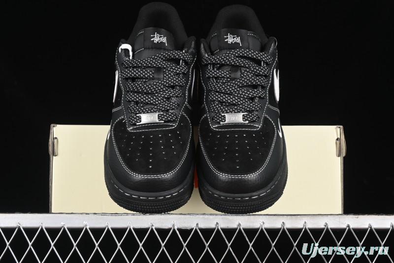 Nike Air Force 1 '07 Low Stussy Collaboration - Samurai Black Low-Top Casual Sneakers - XZ6188-969