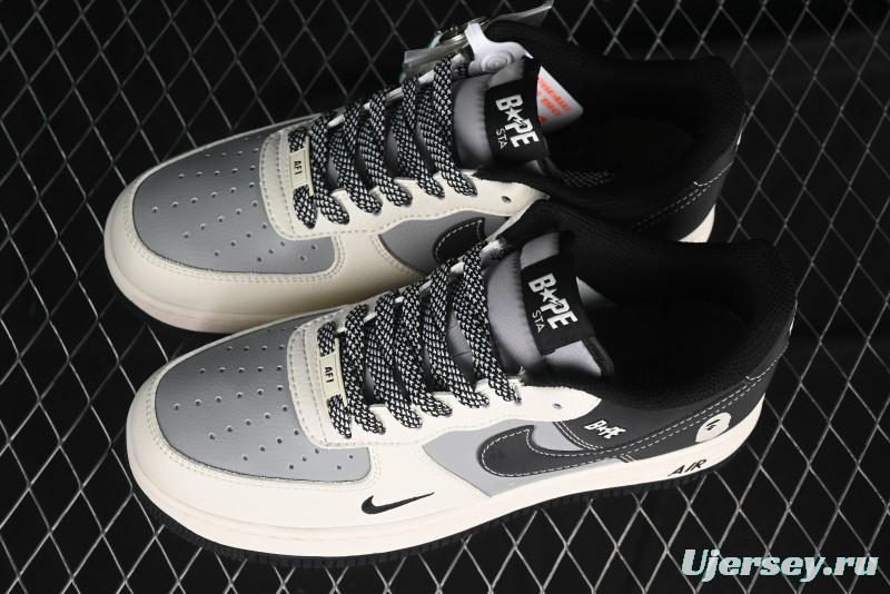 Nike Air Force 1 '07 Low Bape Collaboration - Beige Grey Black Low-Top Casual Sneakers BB6566-209