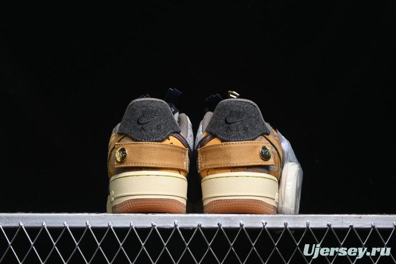 Nike Travis Scott x Air Force 1 Low Casual Sneakers with Full-Length Air Cushion - CN2405-900