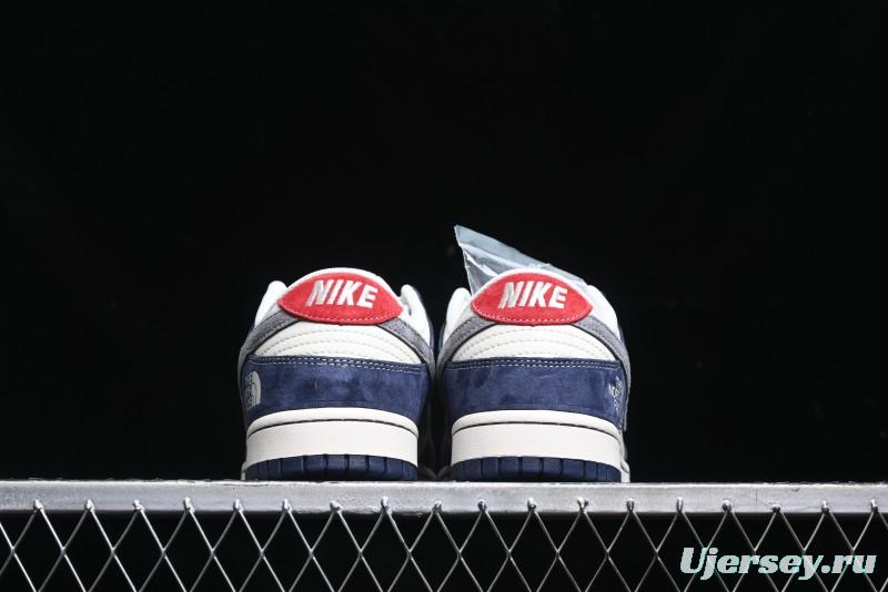Nike SB Dunk Low The North Face Collaboration - Light Blue Grey Check Anniversary High-End Custom Low-Top Casual Skate Shoes - YX5066-251