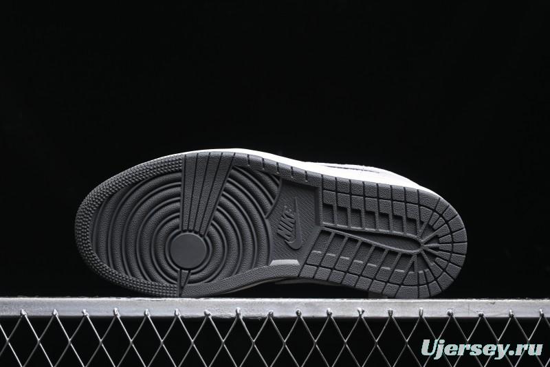 Nike Air Jordan 1 Low AJ1 Stussy Collaboration - Premium Customized Pigskin Grey Line Retro Basketball Shoes - DM9188-005