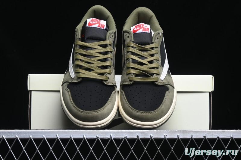 Nike Travis Scott x Air Jordan 1 Low OG AJ1 Collaboration Reverse Swoosh Sneakers - DM7866-002
