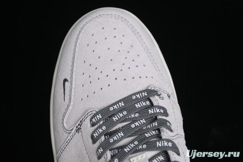 Nike Air Jordan 1 Low AJ1 Stussy Collaboration - Premium Customized Pigskin Grey Line Retro Basketball Shoes - DM9188-005