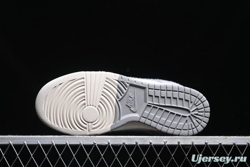 Nike SB Dunk Low Dior Stone Island Triple Collaboration Woven Grey Hook Anniversary High-End Custom Low-Top Casual Sneakers - DM6868-006