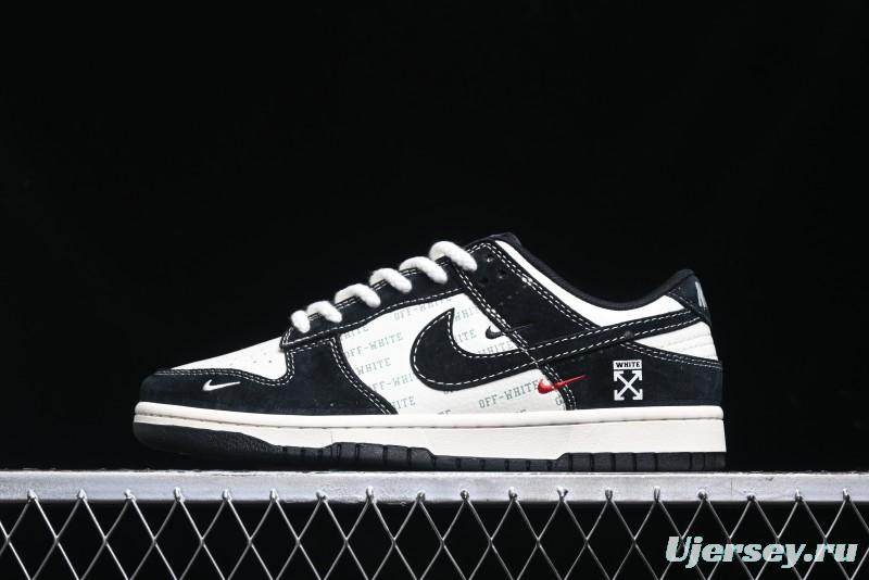 Nike SB Dunk Low Off-White Collaboration - Anniversary High-End Custom Low-Top Casual Skate Shoes - YX5066-211