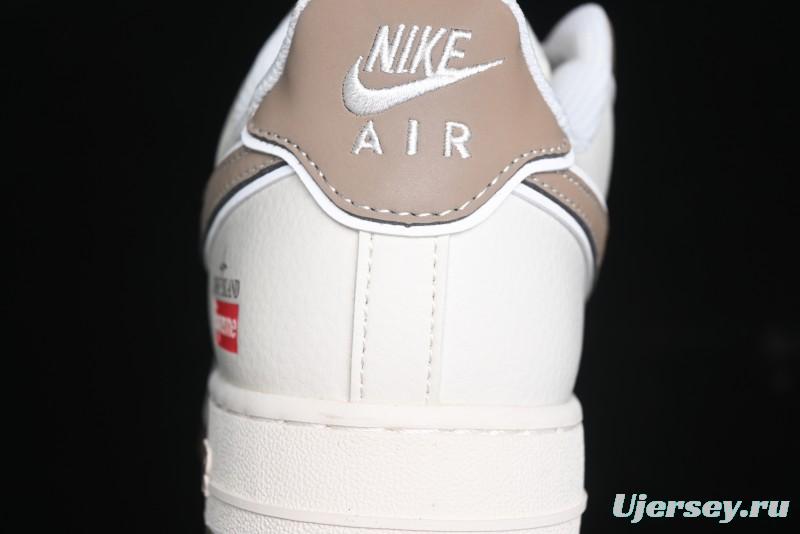 Nike Air Force 1 '07 Low Stone Island x Supreme Collaboration - Beige Brown Swoosh Casual Sneakers - BB1616-306