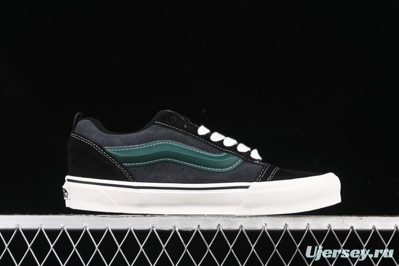 Vans Knu Skool Carbon Grey Black Green Low Top Retro Casual Vulcanized Sneakers - VN000D6CCI2