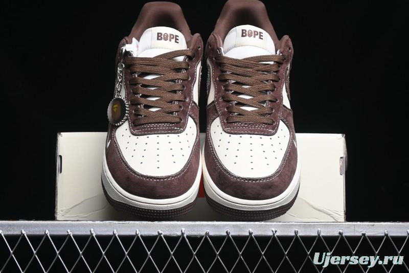 Nike Air Force 1 '07 Low BAPE Collaboration - Tan Brown Casual Sneakers - KK1988-027