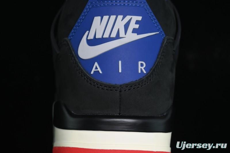 Nike Air Jordan 4 Retro Basketball Shoes with Black-Grey-Blue Color Blocking - FV5029-003