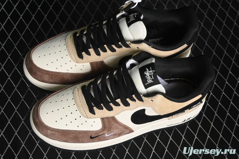 Nike Air Force 1 '07 Low The North Face x Stussy Collaboration - Black Brown Coffee Casual Sneakers - KK1988-018