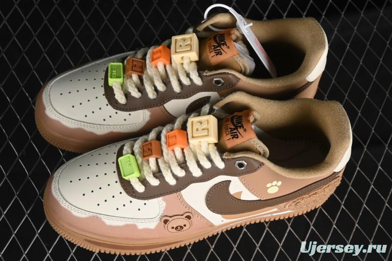 Nike Air Force 1 '07 Low Maillard Bear Casual Sneakers - CJ9297-999