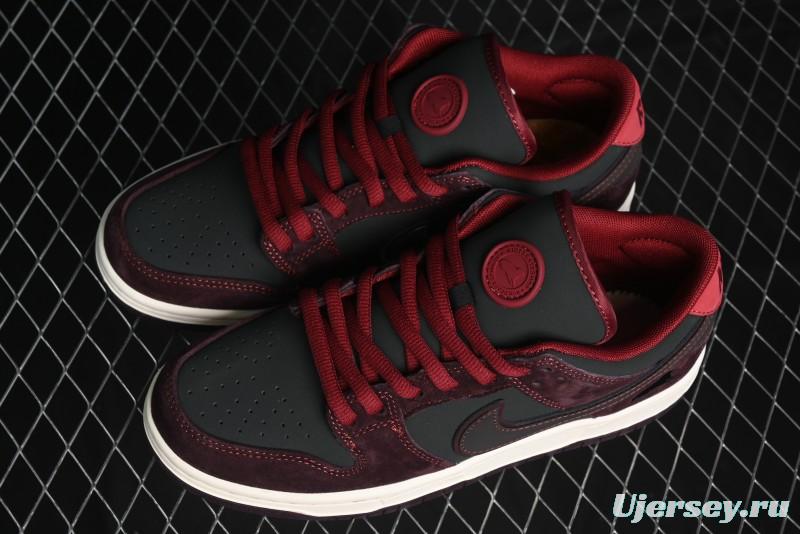 Nike SB Dunk Low Bordeaux Red Skate Shoes Collaboration with Riot Skateshop - FZ1289-200