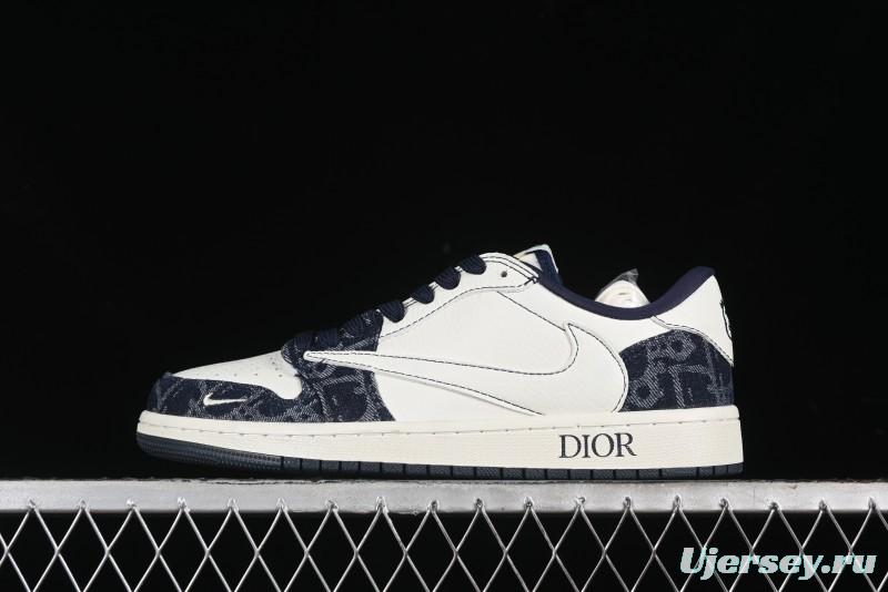 Nike Travis Scott x Fragment Design x Air Jordan 1 Low OG SP AJ1 Retro Sneakers - CH6336-017