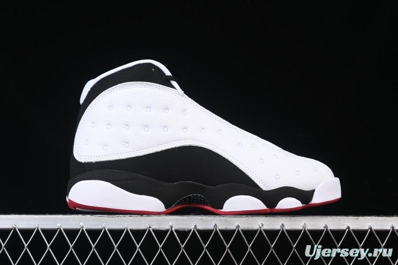 Nike Air Jordan 13 Retro Basketball Shoes in Black/White - 414571-104