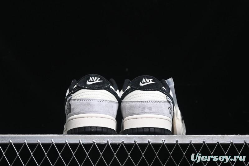 Nike SB Dunk Low The North Face Collaboration - Grey Black Double Swoosh Anniversary Custom Low-Top Casual Skate Shoes - XX3168-108
