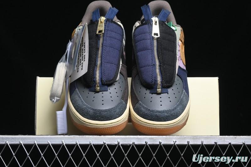 Nike Travis Scott x Air Force 1 Low Casual Sneakers with Full-Length Air Cushion - CN2405-900