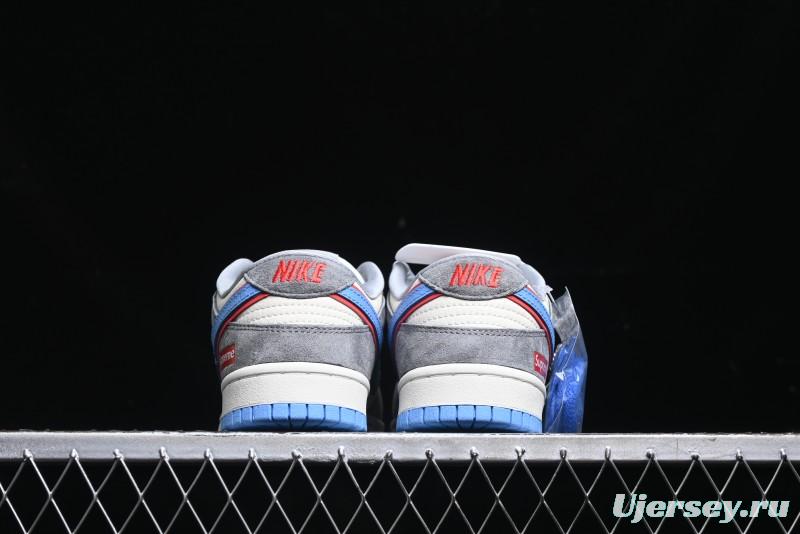 Nike SB Dunk Low Supreme Collaboration Anniversary Custom Low-Top Casual Skate Shoes - KK1333-010