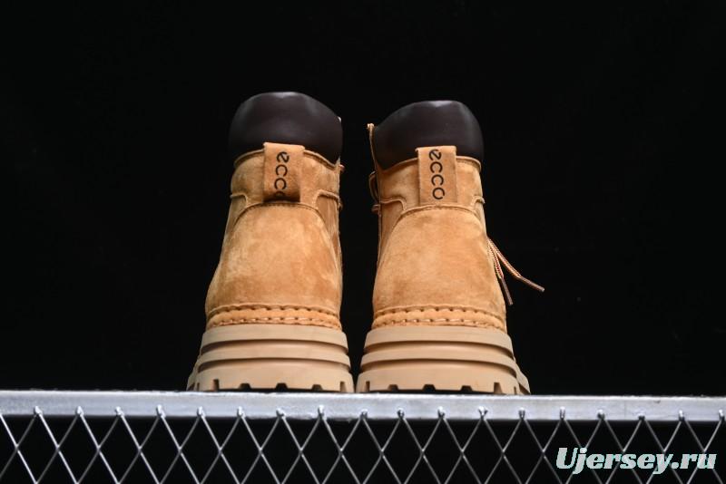 ECCO Exostrike Series Work Leather Anti-Slip Platform Boots - 63890801003