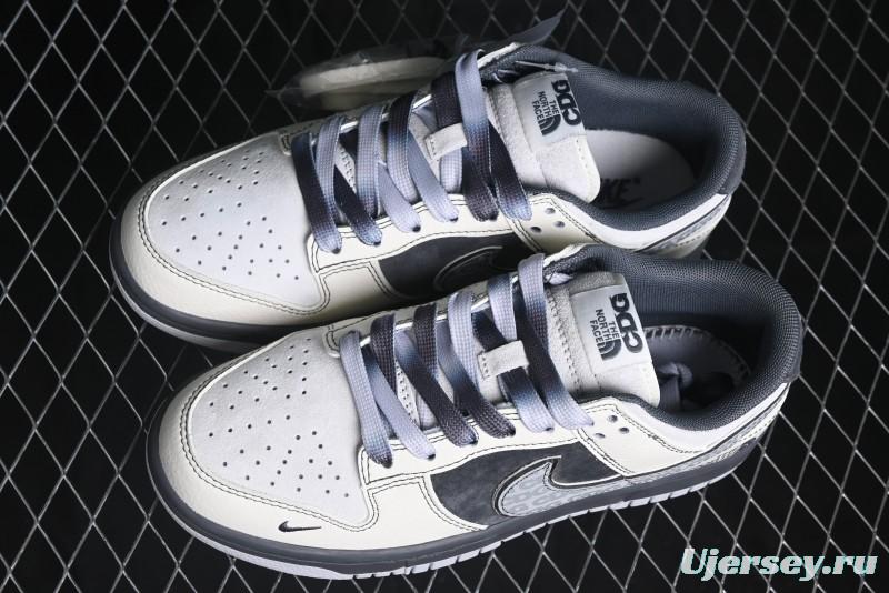 Nike SB Dunk Low The North Face Collaboration - Grey White Anniversary High-End Custom Low-Top Casual Skate Shoes - XX3186-202