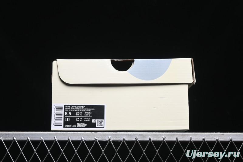 Nike SB Dunk Low Stussy Collaboration - Double Shadow White Hook Anniversary High-End Custom Low-Top Casual Skate Shoes - SF1029-406