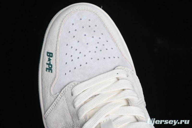 Nike Air Jordan 1 Low AJ1 Bape Collaboration - Full Pig Eight Green Grey Retro Basketball Shoes - DM9188-009