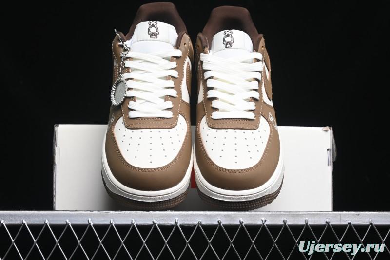 Nike Air Force 1 '07 Low Bape Collaboration - Brown Violent Bear Casual Sneakers - DF0188-013