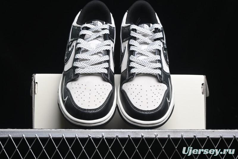 Nike SB Dunk Low The North Face Series - High Gloss Black Swoosh Anniversary Custom Low-Top Casual Skate Shoes - DJ2024-047
