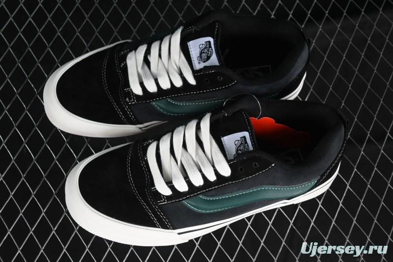 Vans Knu Skool Carbon Grey Black Green Low Top Retro Casual Vulcanized Sneakers - VN000D6CCI2