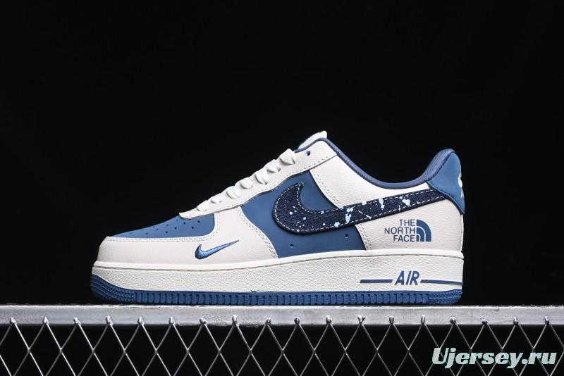 Nike Air Force 1 '07 Low The North Face Collaboration - Blue Floral Swoosh Casual Sneakers - KK1988-021