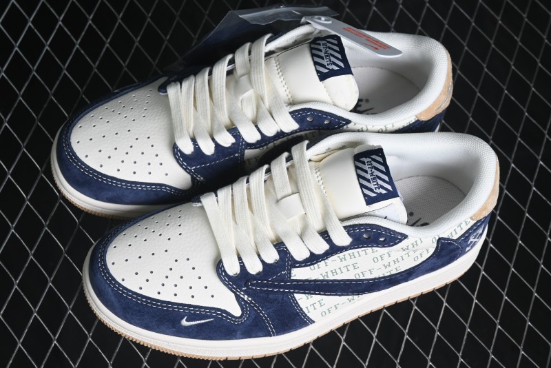 Nike Travis Scott x Fragment Design x Air Jordan 1 Low OG SP AJ1 Retro Sneakers - SJ2068-110