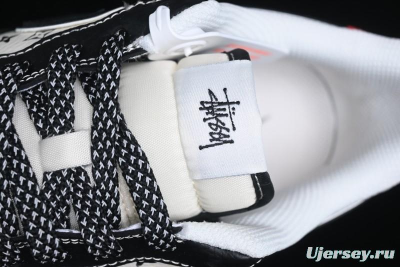 Nike Air Force 1 '07 Low Stussy Collaboration - Beige Black Pattern Red Outsole Low Top Casual Sneakers - XZ6188-339