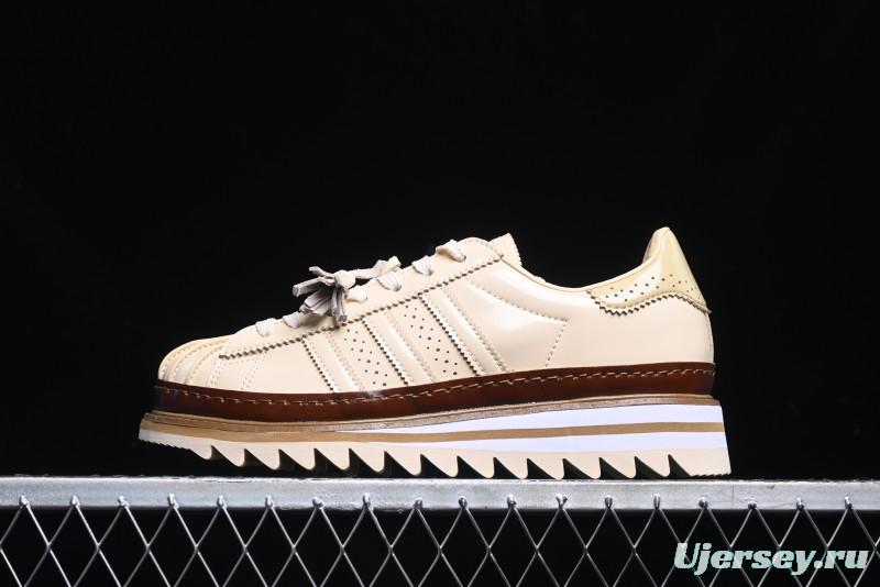 Adidas Clot x Superstar JQ6117 Shell Toe Sneakers with Preppy Style and Perforated Design - JQ6117