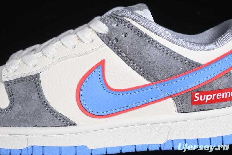 Nike SB Dunk Low Supreme Collaboration Anniversary Custom Low-Top Casual Skate Shoes - KK1333-010