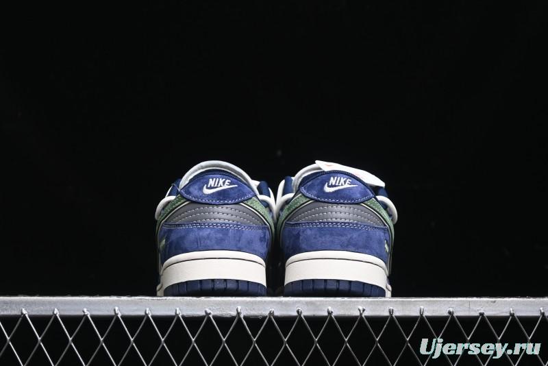 Nike SB Dunk Low Supreme Collaboration - Double Force Blue Lace-Up Anniversary High-End Custom Low-Top Casual Skate Shoes - XS1186-101