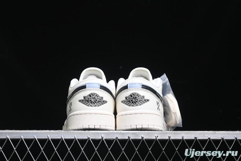 Nike Air Jordan 1 Low AJ1 OF Collaboration - Customized Retro Basketball Shoes with 3D Buttons - DM9188-001