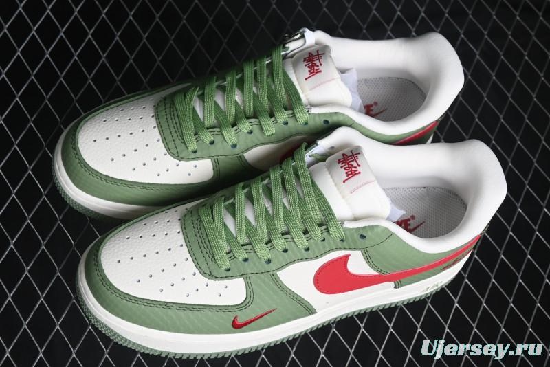 Nike Air Force 1 '07 Low Stussy Collaboration - Snake Green Low-Top Casual Sneakers - KK1988-028