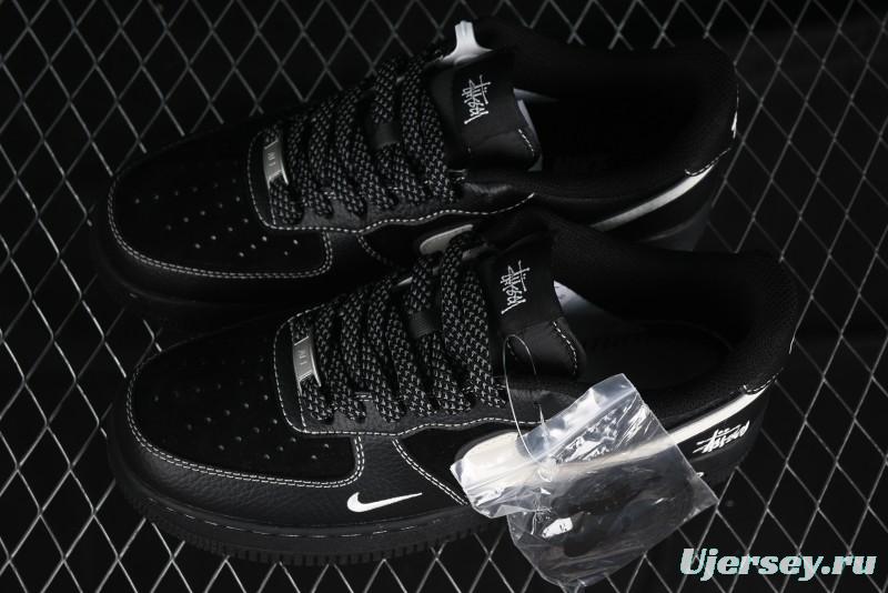 Nike Air Force 1 '07 Low Stussy Collaboration - Samurai Black Low-Top Casual Sneakers - XZ6188-969