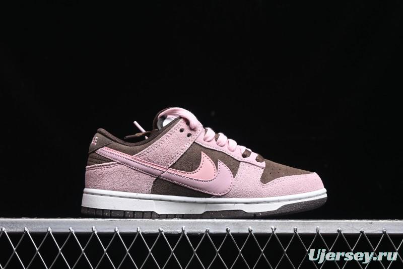 Nike Dunk Low 85 Double Swoosh Series Strawberry Chestnut SB Low Top Casual Skate Shoes - HV1799-161