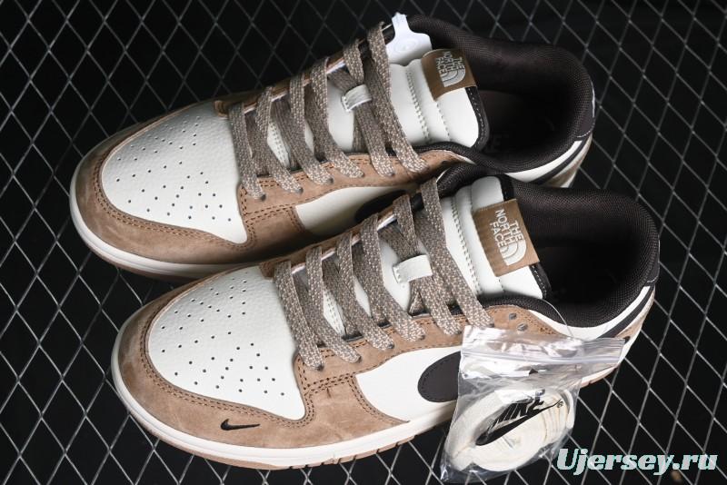 Nike SB Dunk Low The North Face Collaboration - Black White Brown Anniversary High-End Custom Low-Top Casual Skate Shoes - XS1086-004