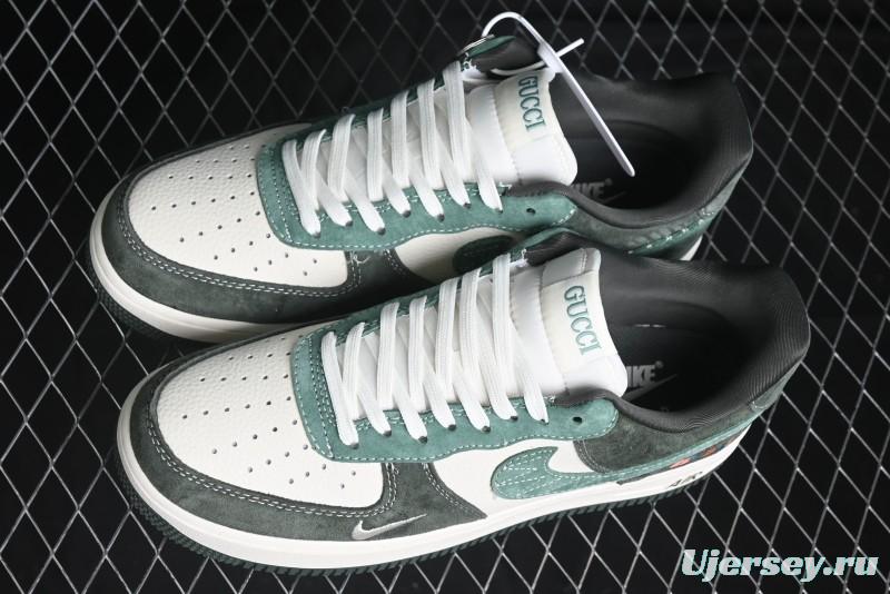 Nike Air Force 1 '07 Low Gucci Collaboration Jade Green Flywire Low-Top Casual Sneakers - KK1988-026