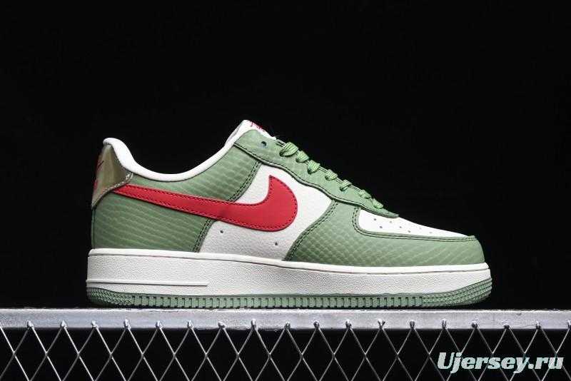 Nike Air Force 1 '07 Low Stussy Collaboration - Snake Green Low-Top Casual Sneakers - KK1988-028
