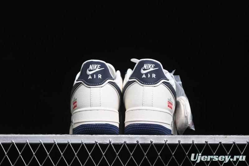 Nike Air Force 1 '07 Low Stone Island x Supreme Collaboration - Navy Blue & Off-White Low-Top Casual Sneakers - BB1616-302