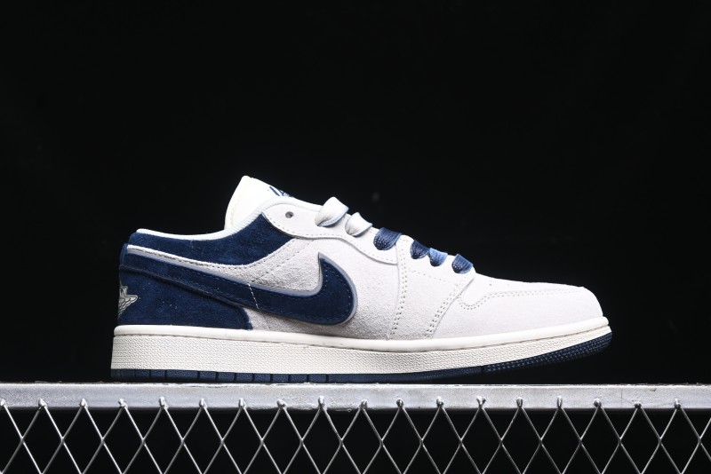 Nike Air Jordan 1 Low OF Collaboration - Premium Custom Retro Basketball Shoes in Blue Grey - DM9188-003