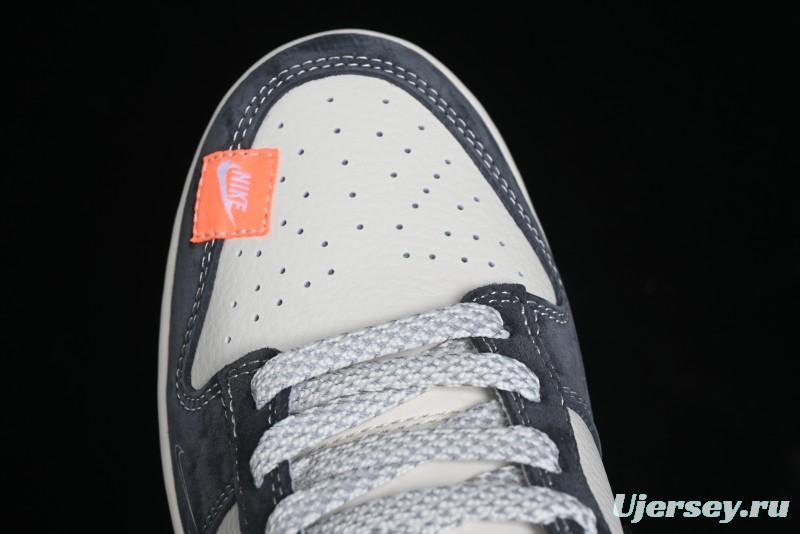 Nike SB Dunk Low Stussy Collaboration Patch Grey Black Black Swoosh Anniversary Custom Low-Top Casual Skate Shoes - MM1089-026