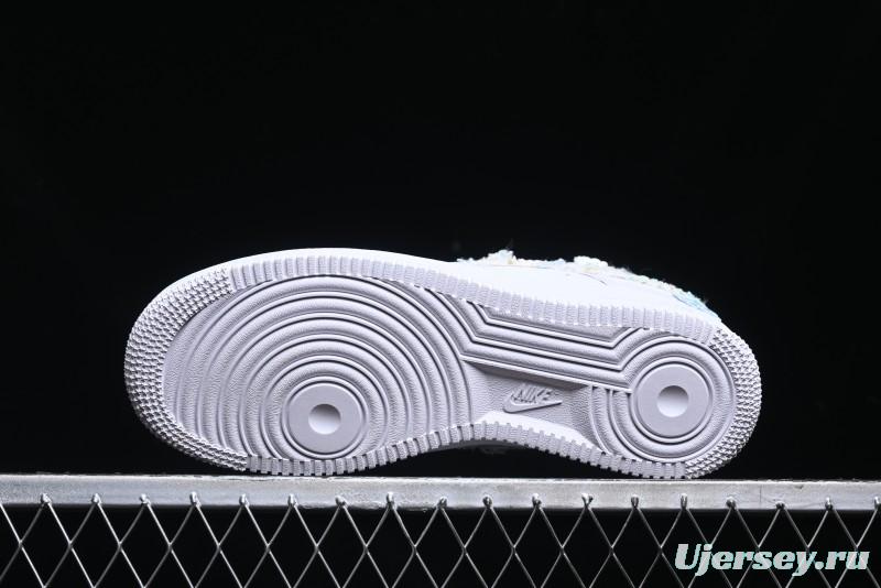 Nike Air Force 1 '07 Low Casual Sneakers with Valentines Day Theme and Blue Bow Detail - CH9999-223