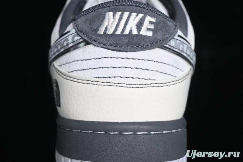 Nike SB Dunk Low The North Face Collaboration - Grey White Anniversary High-End Custom Low-Top Casual Skate Shoes - XX3186-202